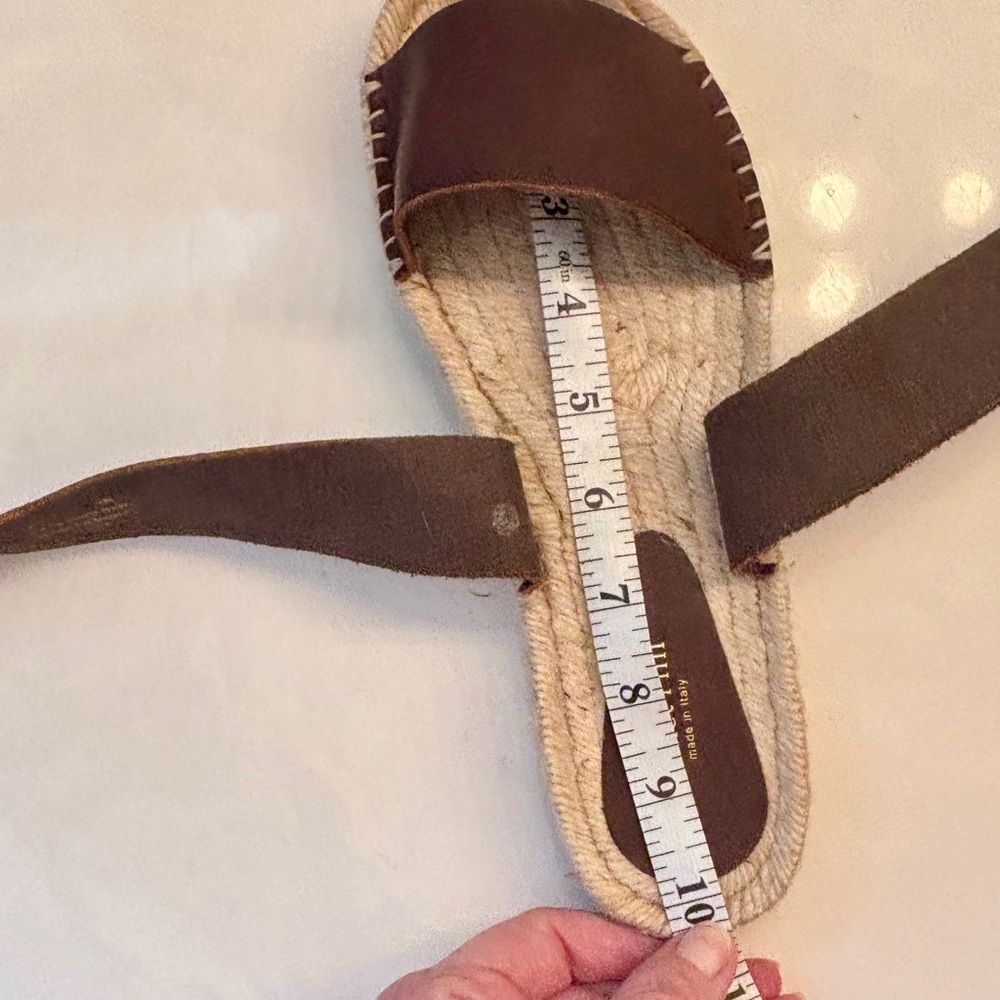 Garnet Hill Adeline Brown Leather Espadrille, Buckled Sandals Size 39 (9) - Picture 11 of 11